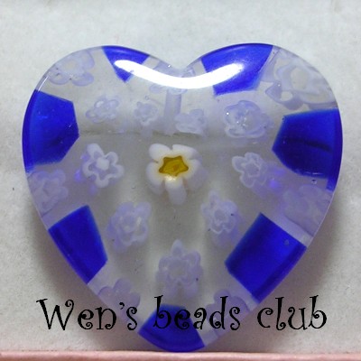 Millefiori Glass Beads - Heart Beads 25mm/1PK/TFBE0325M