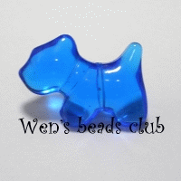 Doggy beads-Dk. Aquamarine(5PK)