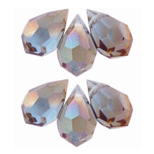 Czech Crystal : M.C. Beads 6/10mm - Teardrop: Alexandrite - Celsian(6PK)