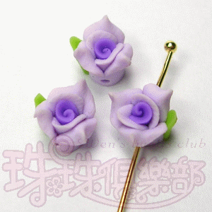 FIMO Flowers - 6mm Cabbage rose - Lt. Amethyst
